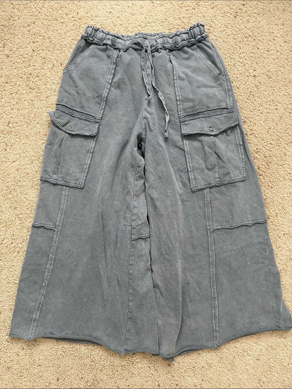 Ash French Terry Pull On Cargo Pants. S.
